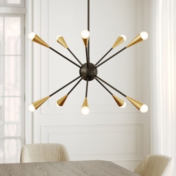 Feiss - Κρεμαστό φωτιστικό οροφής LED JAX 10xG9/3W/230V μαύρο/χρυσό