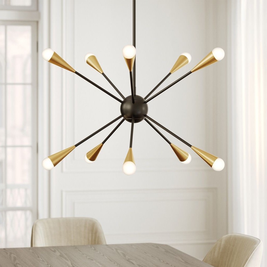 Feiss - Κρεμαστό φωτιστικό οροφής LED JAX 10xG9/3W/230V μαύρο/χρυσό