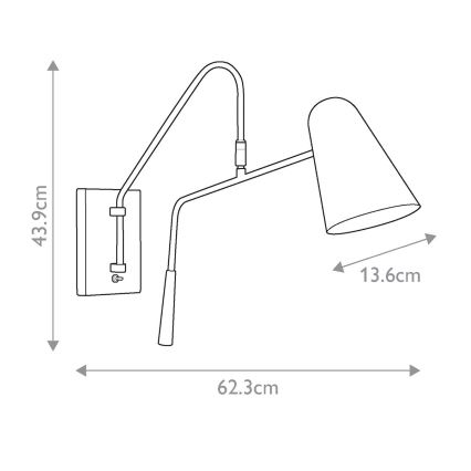 Feiss - Λάμπα τοίχου SIMON 1xE27/60W/230V μαύρο/χρυσό