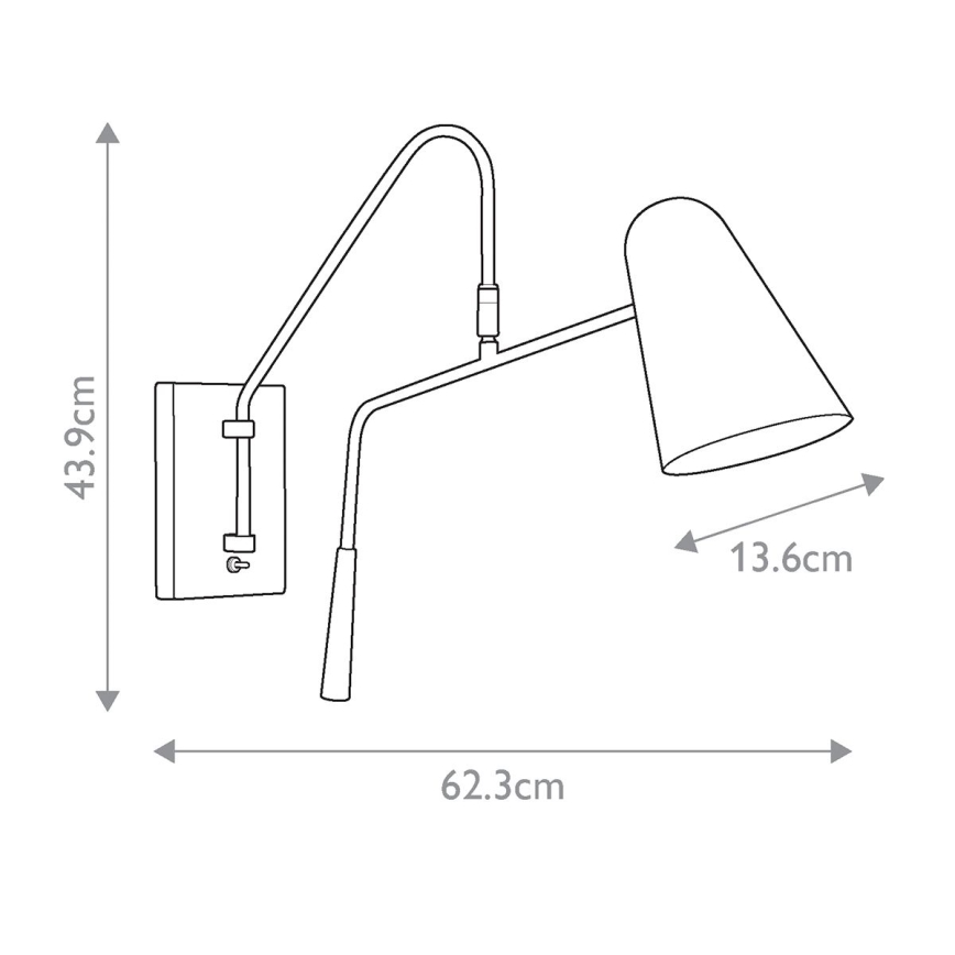 Feiss - Λάμπα τοίχου SIMON 1xE27/60W/230V μαύρο/χρυσό