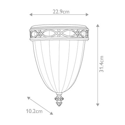 Feiss - φωτιστικό τοίχου DRAWING ROOM 1xE27/60W/230V μπρονζέ