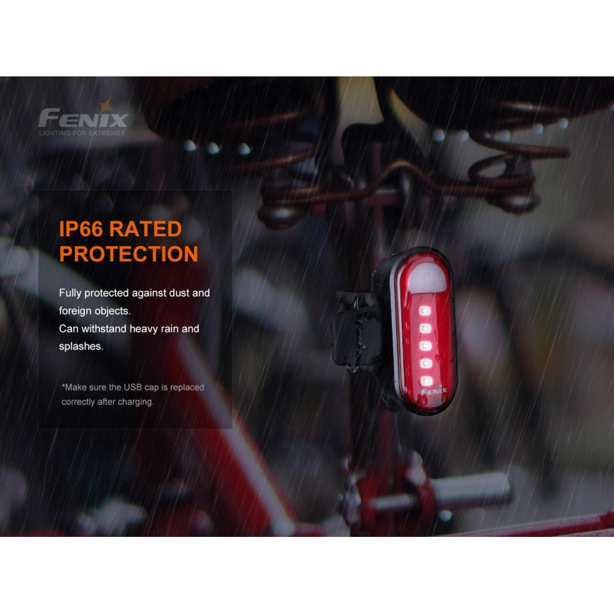 Fenix BC05RV20 - LED Επαναφορτιζόμενος φακός ποδηλάτου LED / USB IP66 15 lm 120 ώρες