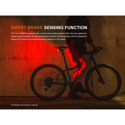 Fenix BC06R - LED Dimmable επαναφορτιζόμενο φως ποδηλάτου LED/USB IP66 90 lm 24,5 h 560 mAh