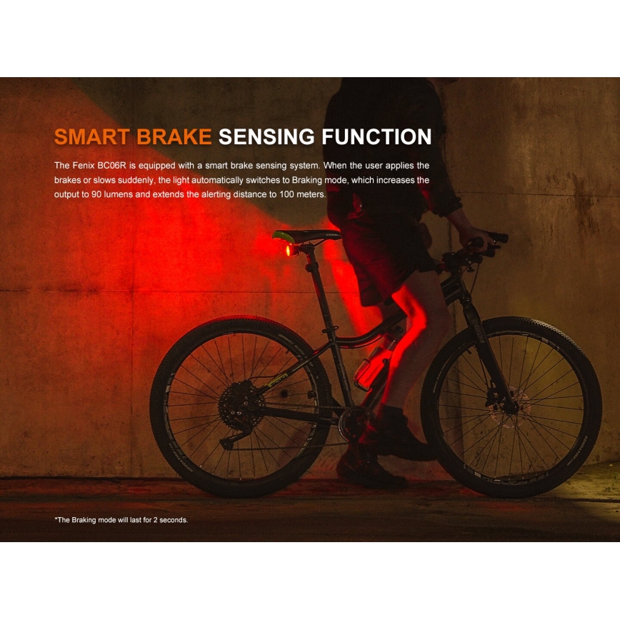 Fenix BC06R - LED Dimmable επαναφορτιζόμενο φως ποδηλάτου LED/USB IP66 90 lm 24,5 h 560 mAh