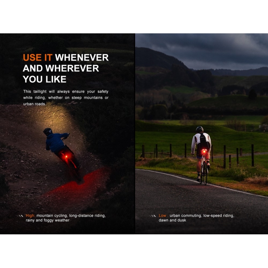 Fenix BC06R - LED Dimmable επαναφορτιζόμενο φως ποδηλάτου LED/USB IP66 90 lm 24,5 h 560 mAh