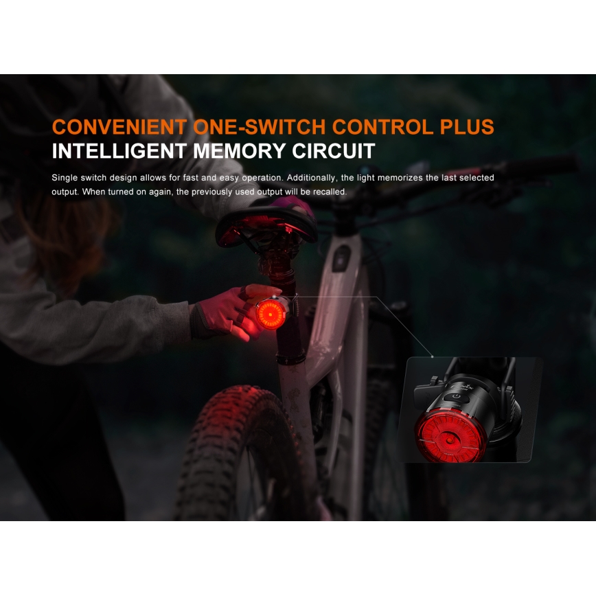 Fenix BC06R - LED Dimmable επαναφορτιζόμενο φως ποδηλάτου LED/USB IP66 90 lm 24,5 h 560 mAh