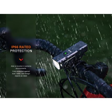 Fenix BC15R - LED Dimmable επαναφορτιζόμενο φως ποδηλάτου LED/USB IP66 400 γυαλιστερό 31,5 h 2600 mAh