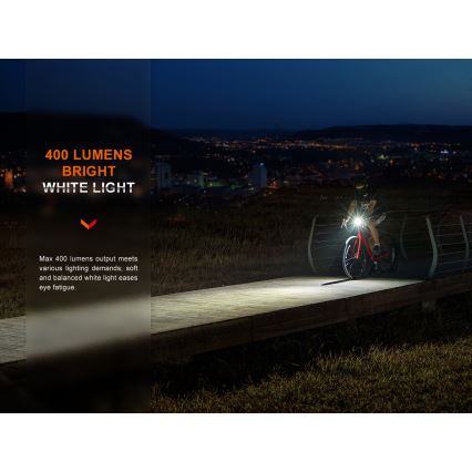 Fenix BC15R-LED Dimmable επαναφορτιζόμενο φως ποδηλάτου LED/USB IP66 400 lm 31,5 hours