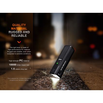 Fenix BC15R-LED Dimmable επαναφορτιζόμενο φως ποδηλάτου LED/USB IP66 400 lm 31,5 hours