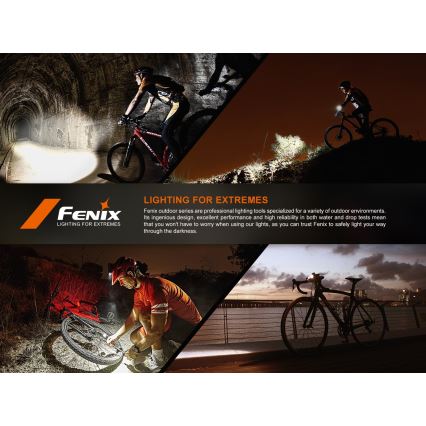 Fenix BC22R - Ρυθμιζόμενο επαναφορτιζόμενο LED φανάρι ποδηλάτου LED/USB 3400 mAh IP66 1400 lm 41 h μαύρο