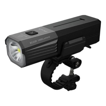 Fenix BC22R - Ρυθμιζόμενο επαναφορτιζόμενο LED φανάρι ποδηλάτου LED/USB 3400 mAh IP66 1400 lm 41 h μαύρο
