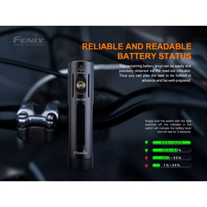 Fenix BC26R - LED Επαναφορτιζόμενο φως ποδηλάτου LED / USB IP68 1600 lm 65 ώρες