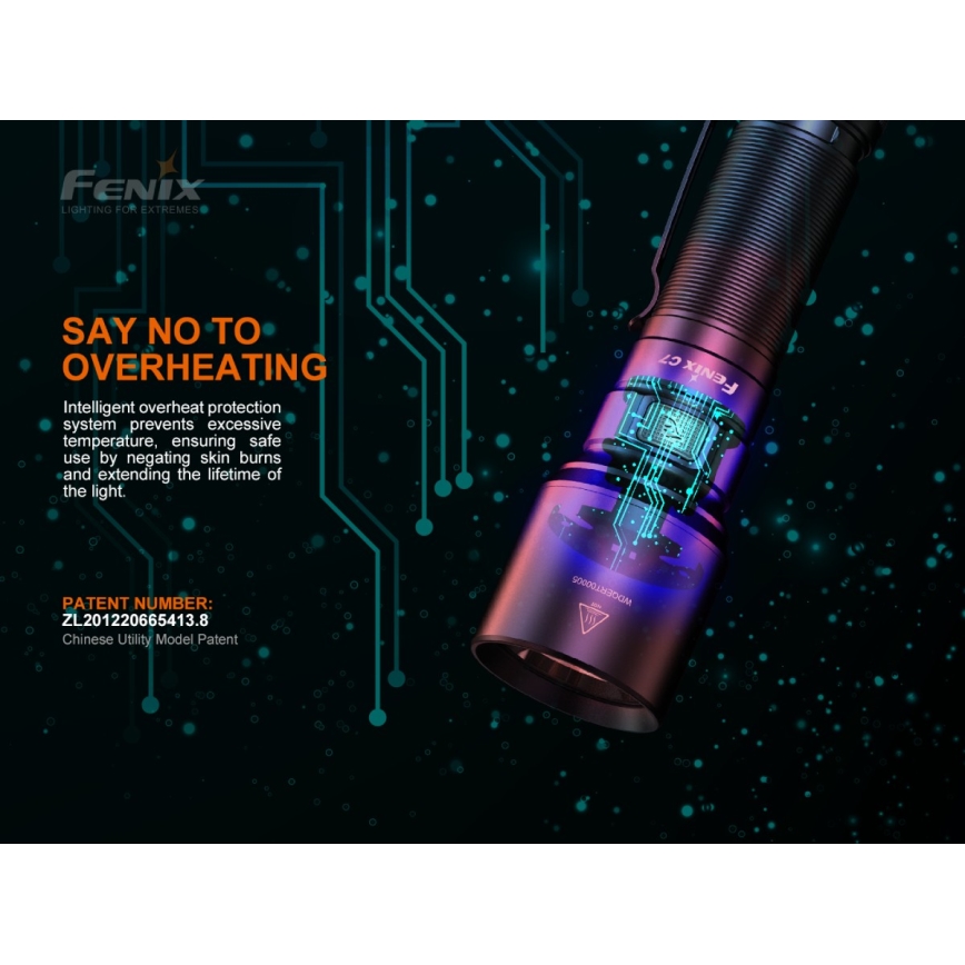 Fenix C7 - Επαναφορτιζόμενος φακός LED ντιμαριζόμενος 1xLED/1x21700 IP68 3000 lm 68 ώρες
