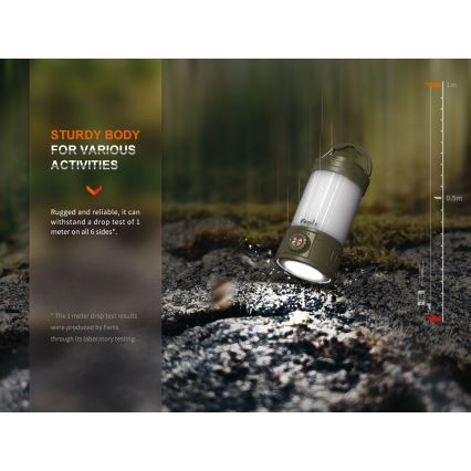 Fenix CL26RPROOLI - LED Dimming φορητό επαναφορτιζόμενο φωτιστικό LED/USB IP66 650 γυαλιστερό 408 h 5000 mAh πράσινο