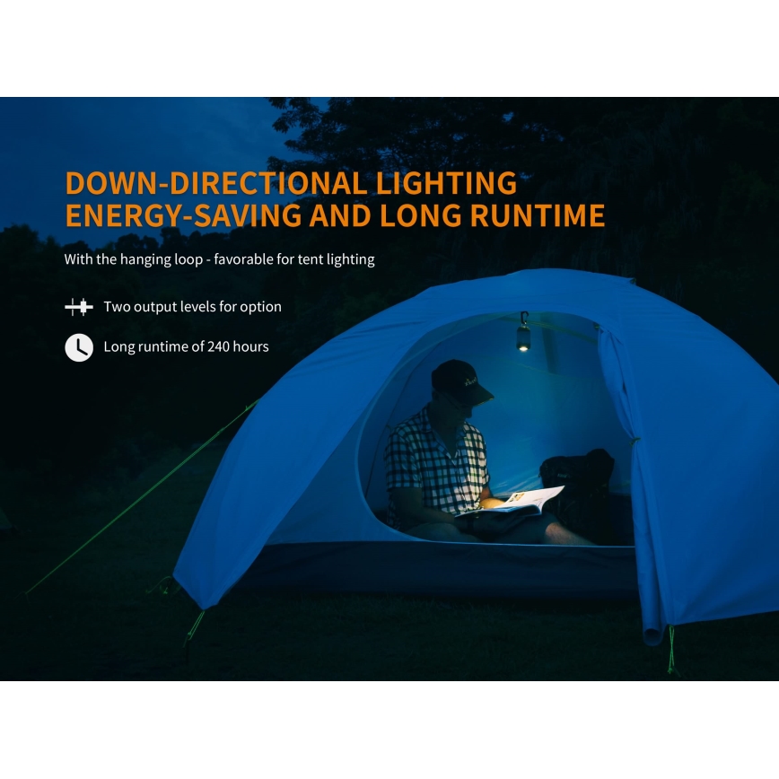 Fenix CL26RRED - LED Dimming φορητό επαναφορτιζόμενο φωτιστικό LED/USB/2xCR123A IP66 400 γυαλιστερό 400 h 2600 mAh πορτοκαλί