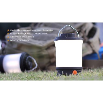 Fenix CL30R - Φορητός επαναφορτιζόμενος φακός LED/USB/6xCR123A IPX7 650 lm 300 ώρες 2600 mAh