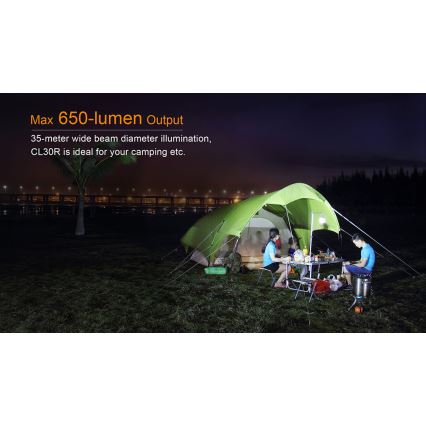 Fenix CL30R - Φορητός επαναφορτιζόμενος φακός LED/USB/6xCR123A IPX7 650 lm 300 ώρες 2600 mAh