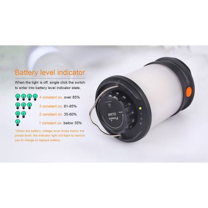 Fenix CL30R - Φορητός επαναφορτιζόμενος φακός LED/USB/6xCR123A IPX7 650 lm 300 ώρες 2600 mAh