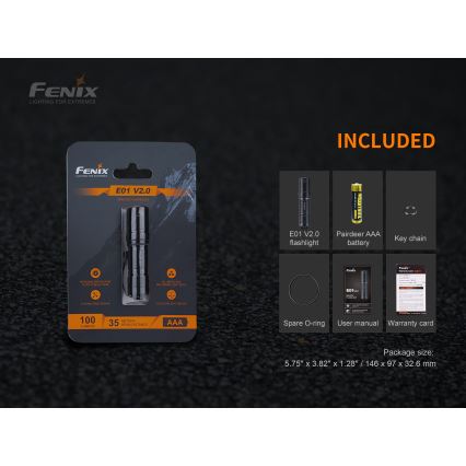 Fenix E01V20BLC - LED Φακός LED/1xAAA IP68 100 lm 25 ώρες