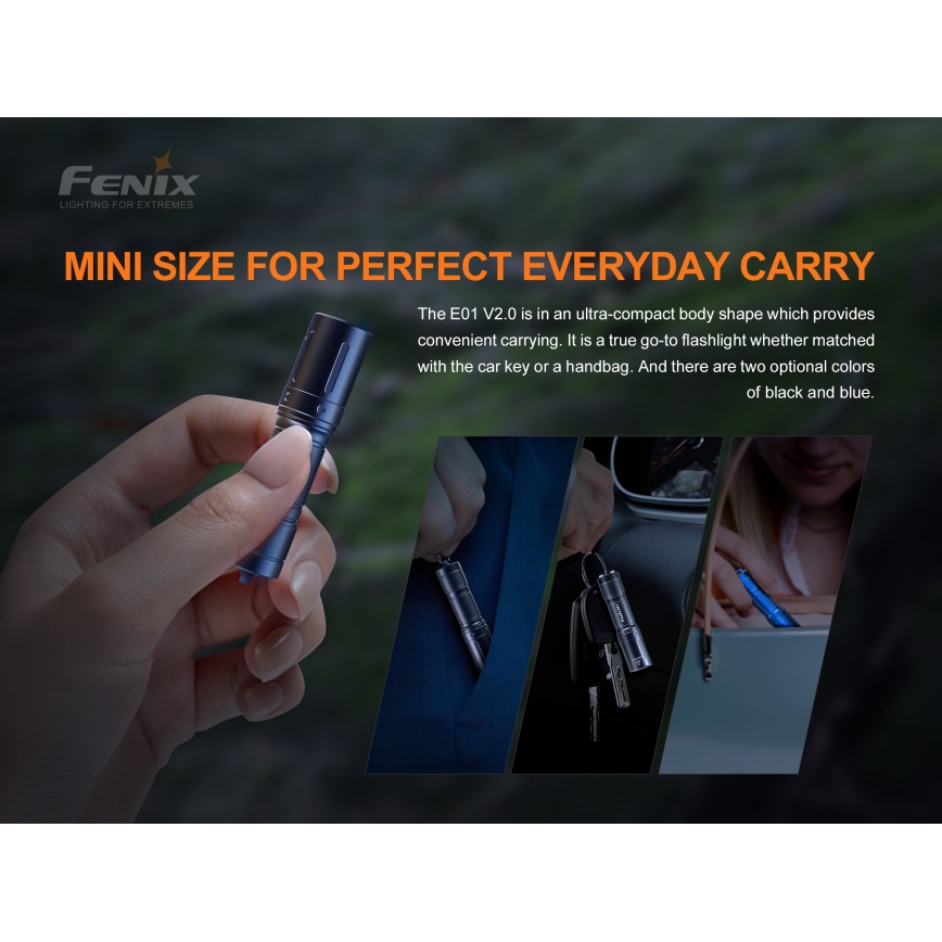 Fenix E01V20BLC - LED Φακός LED/1xAAA IP68 100 lm 25 ώρες