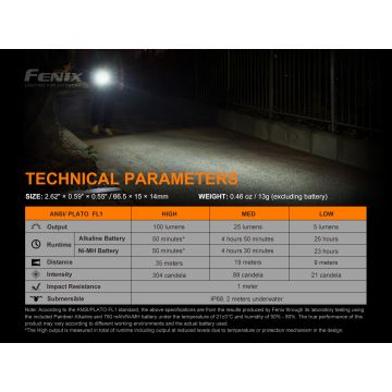 Fenix E01V20BLC - LED Φακός LED/1xAAA IP68 100 lm 25 ώρες