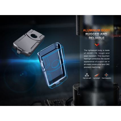 Fenix E03RV20BLU - Επαναφορτιζόμενος φακός LED LED/USB IP66 500 lm 30 h