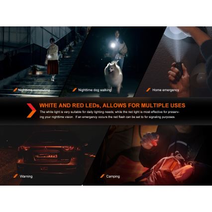 Fenix E03RV20GREY - Επαναφορτιζόμενος φακός LED LED/USB IP66 500 γυαλιστερό 30 h 400 mAh