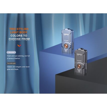 Fenix E03RV20GREY - Επαναφορτιζόμενος φακός LED LED/USB IP66 500 γυαλιστερό 30 h 400 mAh