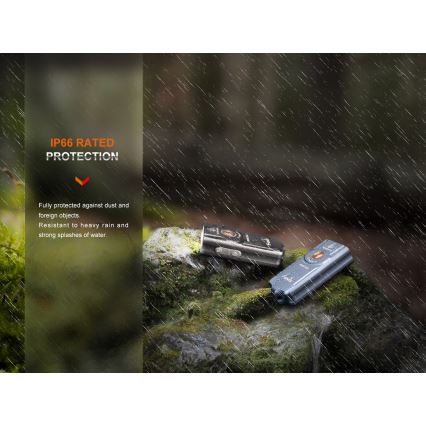 Fenix E03RV20GREY - Επαναφορτιζόμενος φακός LED LED/USB IP66 500 γυαλιστερό 30 h 400 mAh