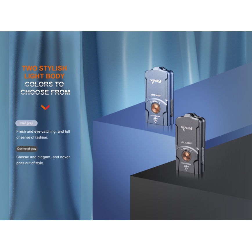 Fenix E03RV20GREY - Επαναφορτιζόμενος φακός LED LED/USB IP66 500 γυαλιστερό 30 h 400 mAh