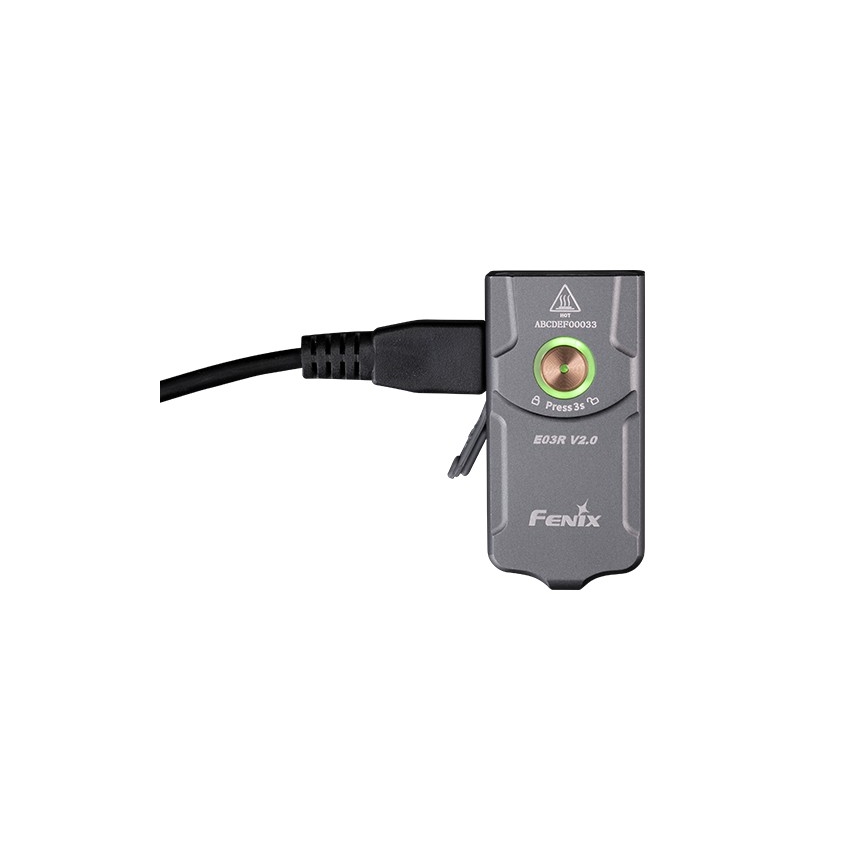 Fenix E03RV20GREY - Επαναφορτιζόμενος φακός LED LED/USB IP66 500 γυαλιστερό 30 h 400 mAh