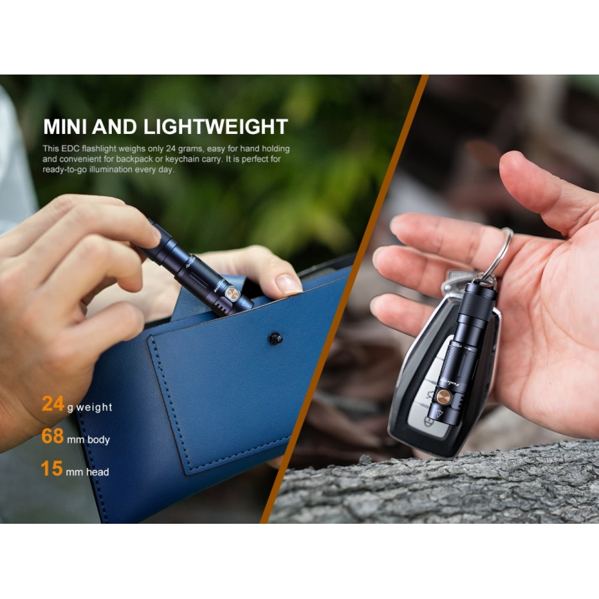 Fenix E05RBLC - LED Επαναφορτιζόμενος φακός LED / USB IP68 400 lm 30 ώρες