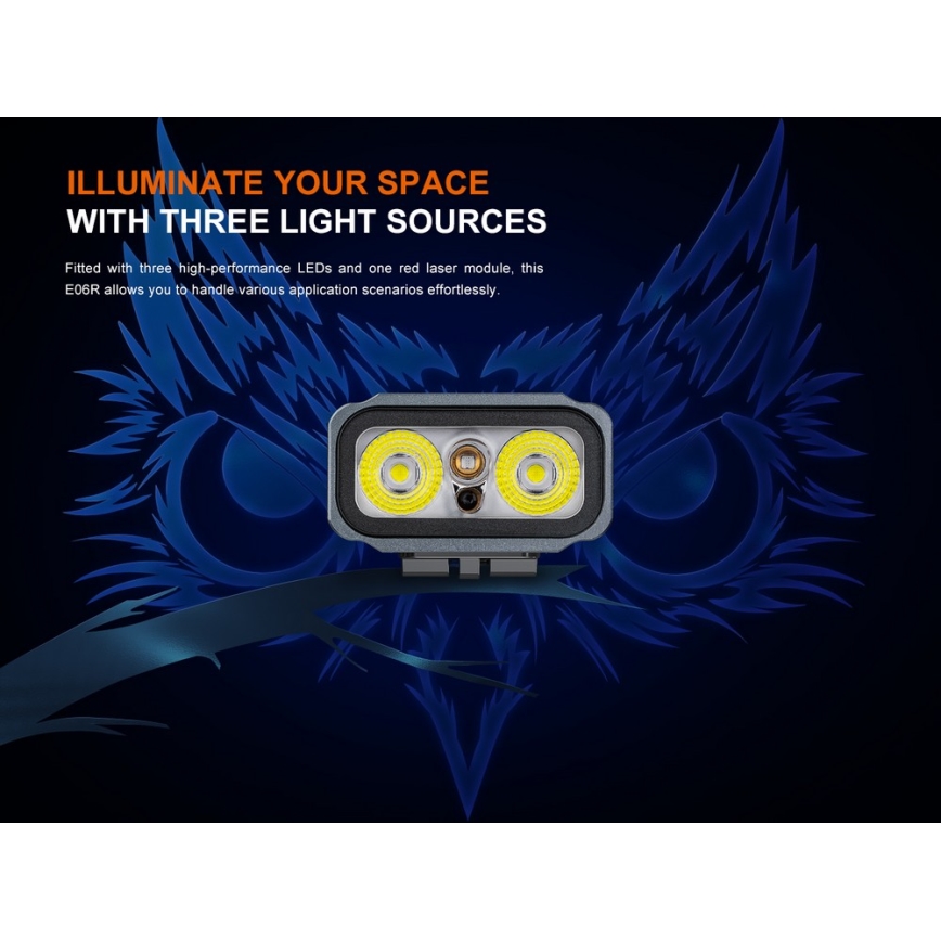 Fenix E06RGRY - LED Dimming επαναφορτιζόμενος φακός UV LED/USB IP66 700 γυαλιστερό 60 h 750 mAh γκρι