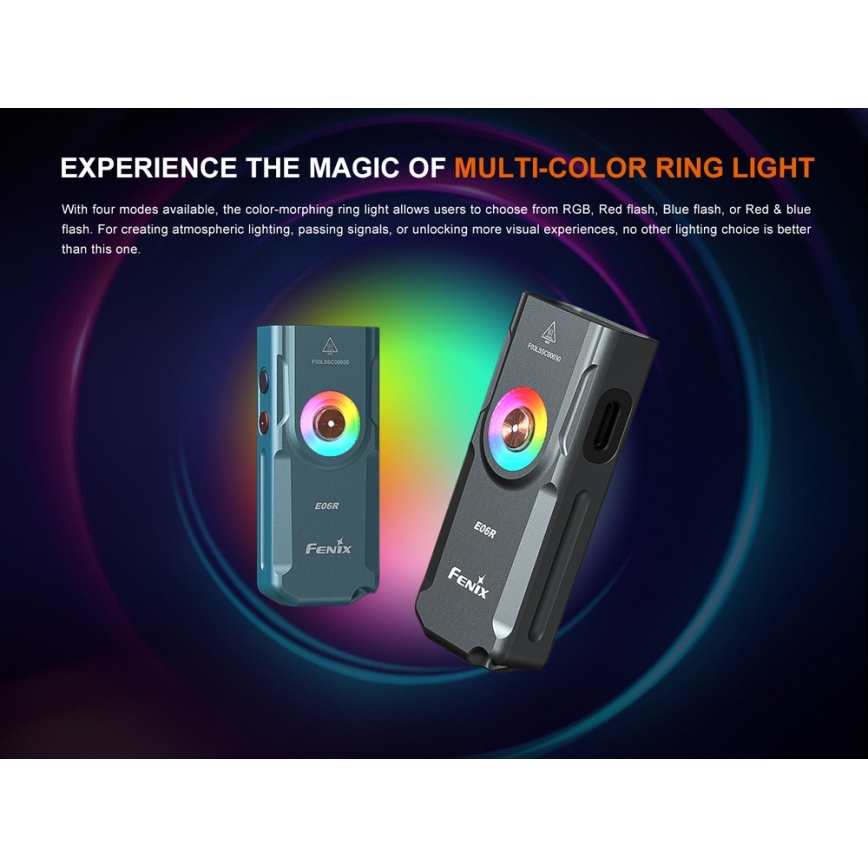 Fenix E06RGRY - LED Dimming επαναφορτιζόμενος φακός LED/USB IP66 700 60 h γκρι