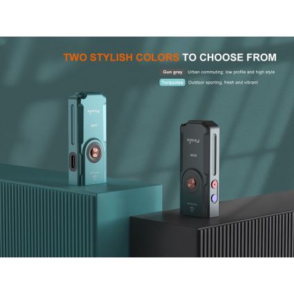 Fenix E06RTKS - LED Dimming επαναφορτιζόμενος φακός UV LED/USB IP66 700 lm 60 h 750 mAh τιρκουάζ