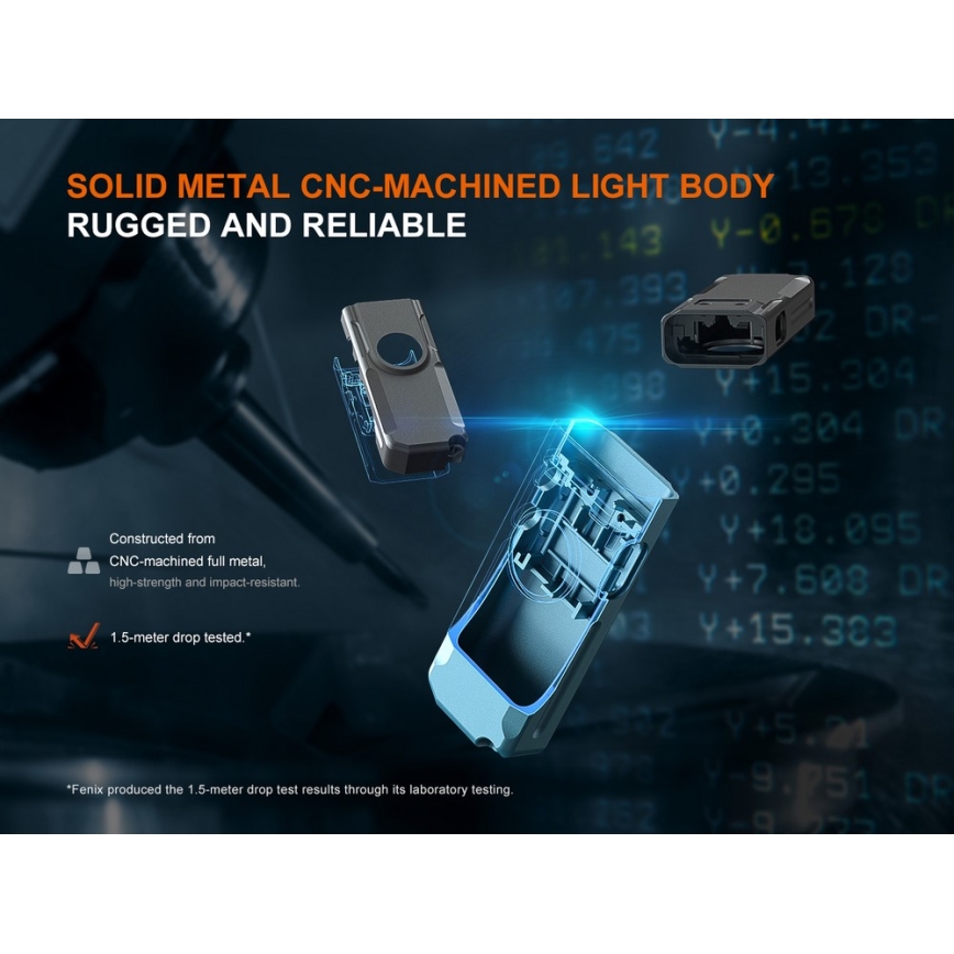 Fenix E06RTKS - LED Dimming επαναφορτιζόμενος φακός UV LED/USB IP66 700 lm 60 h 750 mAh τιρκουάζ