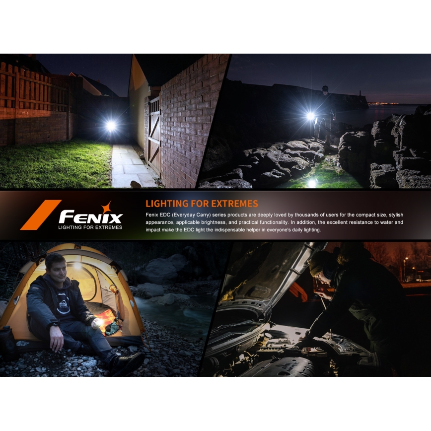 Fenix E06RTKS - LED Dimming επαναφορτιζόμενος φακός UV LED/USB IP66 700 lm 60 h 750 mAh τιρκουάζ