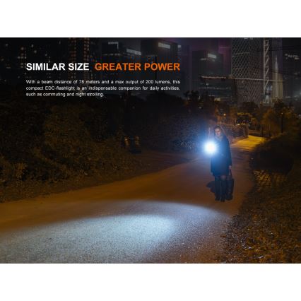 Fenix E12V30 - Ρυθμιζόμενος επαναφορτιζόμενος φακός LED/1xAA 2000 mAh IP68 200 lm 100 h μαύρος