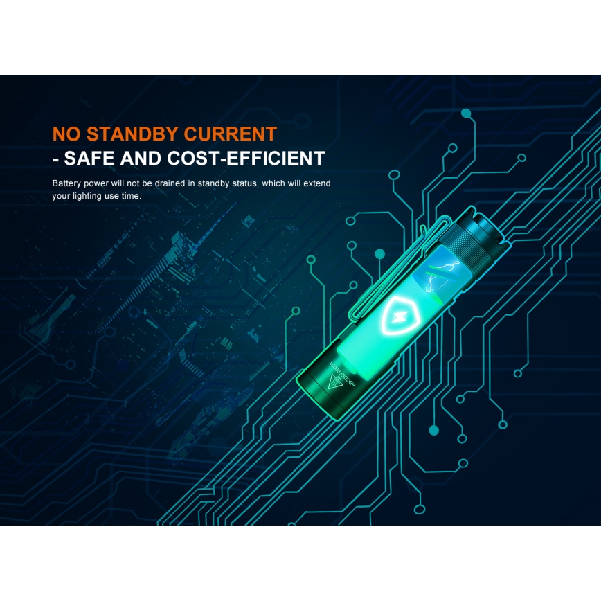 Fenix E12V30 - Ρυθμιζόμενος επαναφορτιζόμενος φακός LED/1xAA 2000 mAh IP68 200 lm 100 h μαύρος