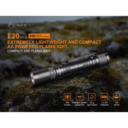 Fenix E20V20 - LED Φακός LED/2xAA IP68 350 lm 200 ώρες