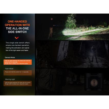 Fenix E28RV20 - LED Dimming επαναφορτιζόμενος φακός LED/USB/2xCR123A IP68 1700 γυαλιστερό 260 h 3400 mAh