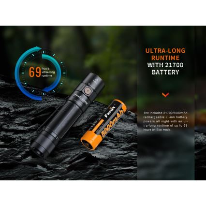 Fenix E35RSETAODS - LED Dimming rechargeable flashlight LED/USB IP68 3100 lm 69 h + diffuser 26,5mm