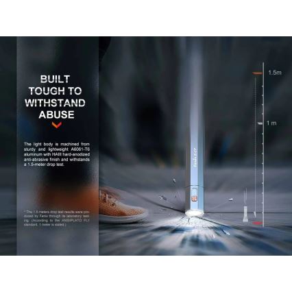 Fenix ECPBLCK - Επαναφορτιζόμενος φακός LED με powerbank USB IP68 1600 lm 504 ώρες 5000 mAh μαύρο