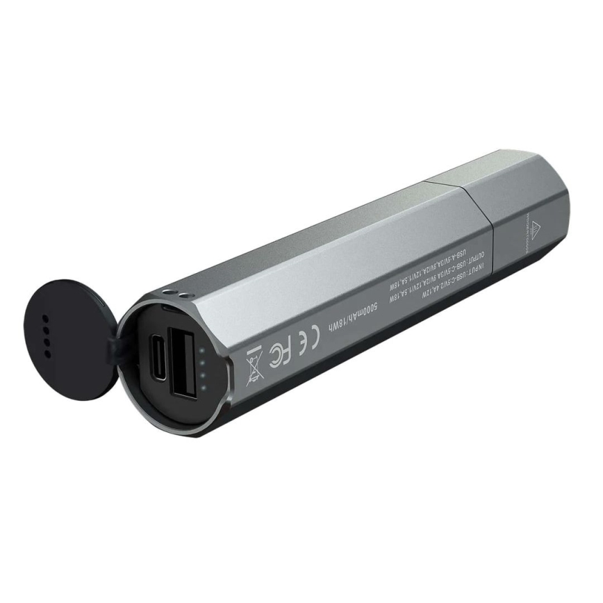 Fenix ECPBLCK - Επαναφορτιζόμενος φακός LED με power bank USB IP68 1600 γυαλιστερό 504 h 5000 mAh μαύρο