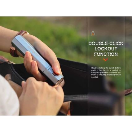 Fenix ECPBLCK - Επαναφορτιζόμενος φακός LED με power bank USB IP68 1600 γυαλιστερό 504 h 5000 mAh μαύρο