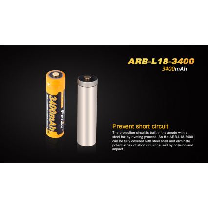 Fenix FE18650LI34 - 1 τεμάχιο Επαναφορτιζόμενη μπαταρία 18650/3,6V 3400 mAh
