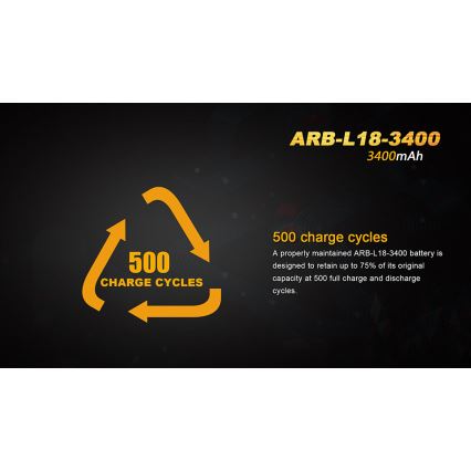 Fenix FE18650LI34 - 1 τεμάχιο Επαναφορτιζόμενη μπαταρία 18650/3,6V 3400 mAh