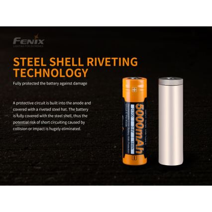 Fenix FE21700USB - 1 τεμάχιο Επαναφορτιζόμενη μπαταρία USB/3,6V 5000 mAh