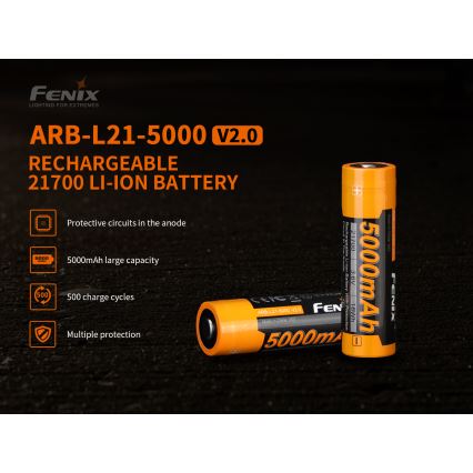 Fenix FE21700V20 - 1 τεμ. Επαναφορτιζόμενη μπαταρία 21700/3,6V 5000 mAh