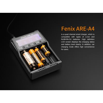 Fenix FENAREA4 - Φορτιστής μπαταριών 4xLi-ion/AAA/AA/C 5V